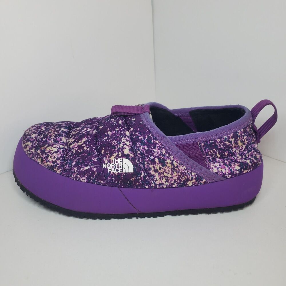 The North Face ThermoBall Traction Mules Flats Kids Youth Size 2 Purple Slip On